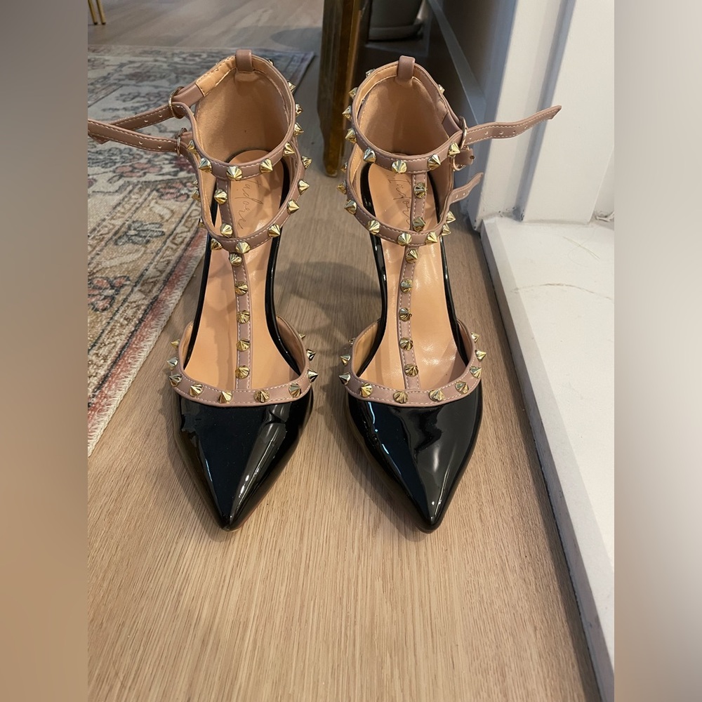 Women’s size 9 studded heels, worn only a few times